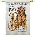 Gardencontrol Not Yarkie Im Baby Animals Dog 28 x 40 in. Double-Sided Vertical House Flags for  Banner Garden GA3905223